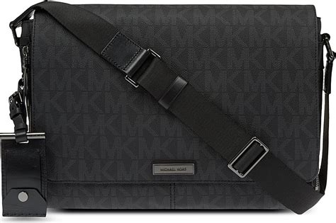 michael kors large leather-trim nylon briefcase|Michael Kors men's Messenger bag.